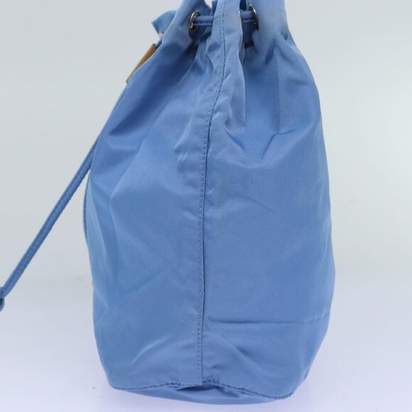 PRADA Drawstring Pouch Nylon Light Blue Auth 75006 - Picture 4 of 16